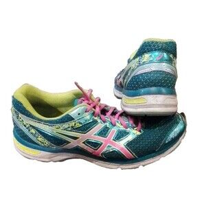 Asics Gel Excite 4 Lapis/Hot Pink/Safety Yellow Running Shoes Gym Womens Size 10